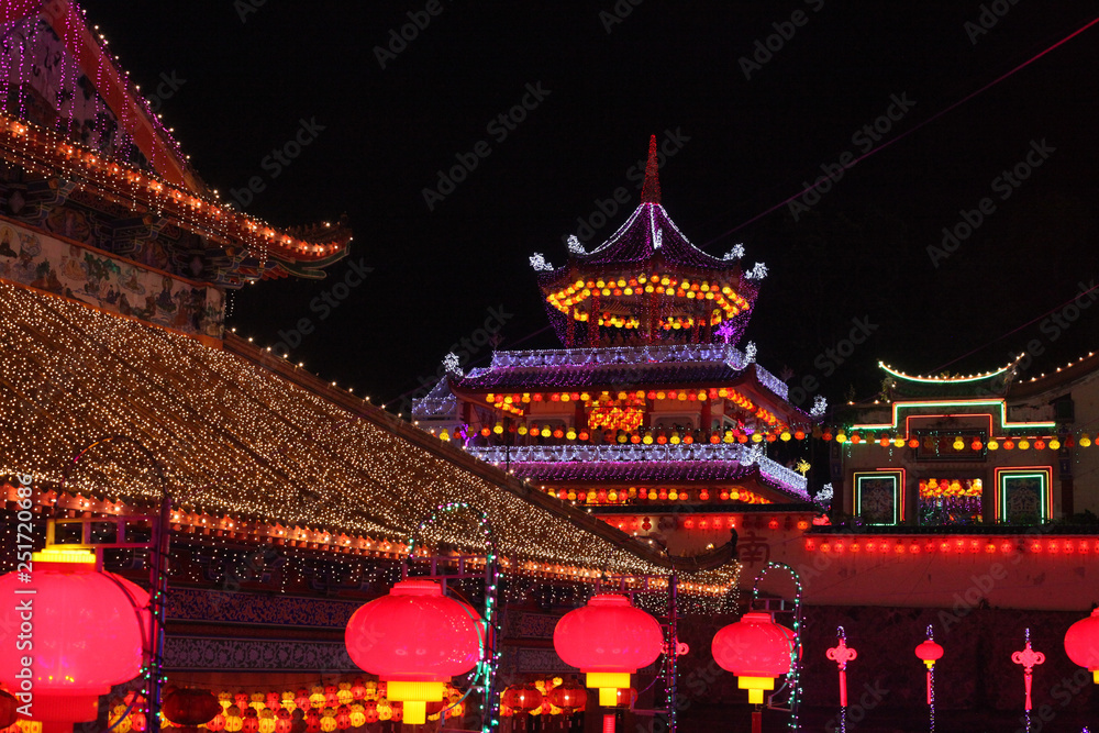 Beautifully lit-up Kek Lok Si Temple in Penang during Chinese New Year Beautifully lit-up Kek Lok Si Temple in Penang during Chinese New Year