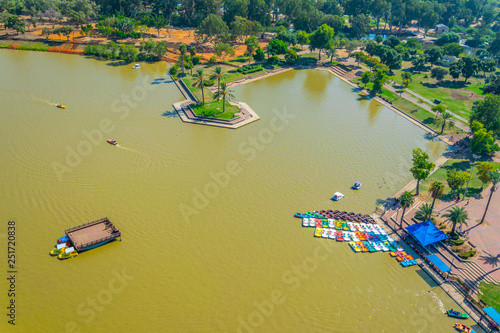 Lake in Hayarkon park in Tel Aviv, Israel photo