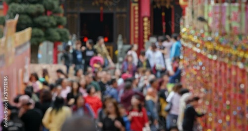 Wallpaper Mural Blur view of people visit chinese temple Torontodigital.ca