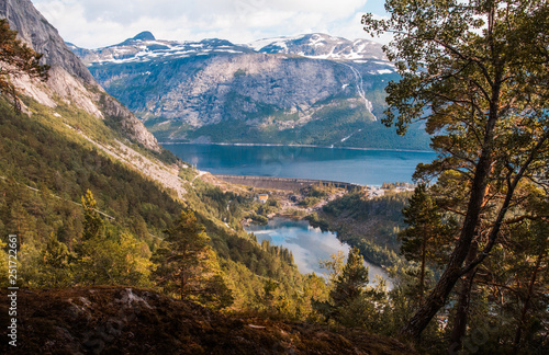 A lake in the mountains