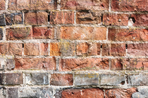 weathered red brick wall surface background