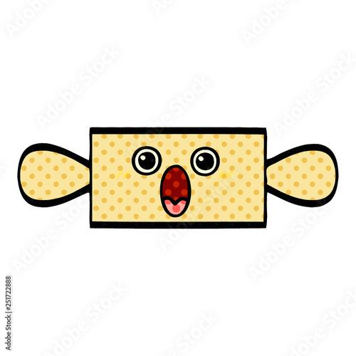 comic book style cartoon rolling pin