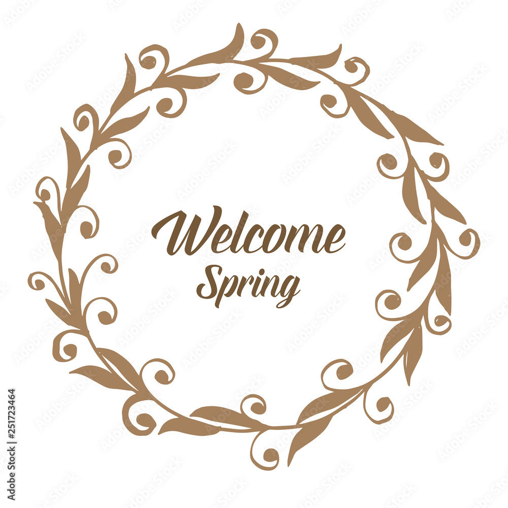 Vector illustration various forms of flower frames for welcome invitation hand drawn