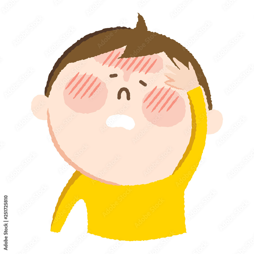 手書き風のイラスト 熱が出て顔が真っ赤な男の子 Stock Vector Adobe Stock 手書き風のイラスト 熱が出て顔が真っ赤な男の子 Stock Vector Adobe Stock