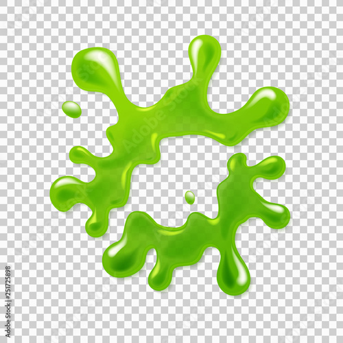 Realistic green slime. Illustration isolated on transparent background. Graphic concept for your design