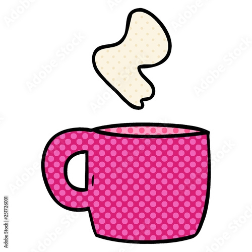 cartoon doodle of a steaming hot drink