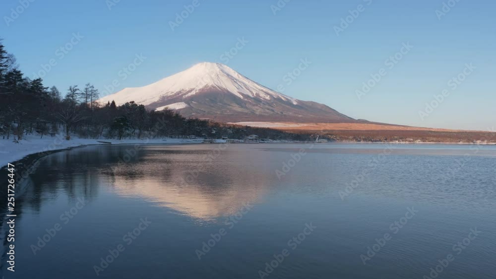 Mt. Fuji over Lake Yamanaka in Winter Mt. Fuji over Lake Yamanaka in Winter
