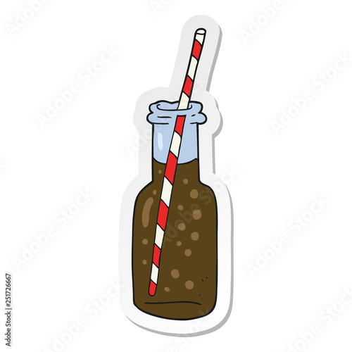 sticker of a cartoon fizzy drink bottle
