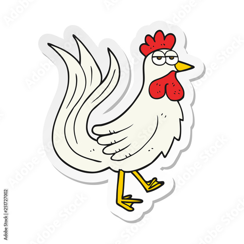 sticker of a cartoon cock