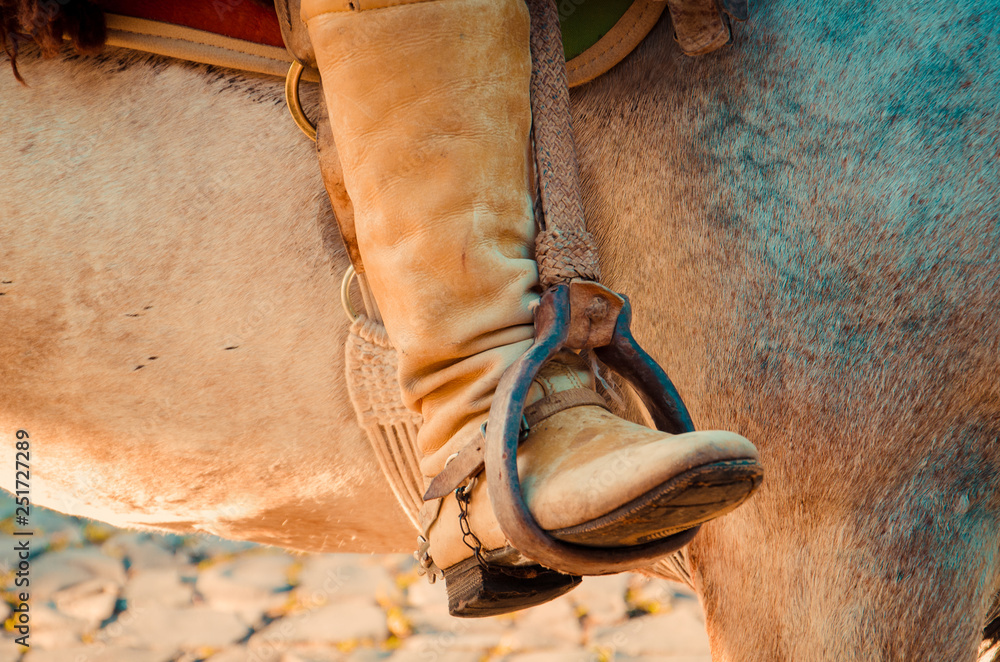 old boots and hat