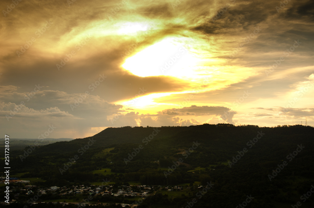 sunset in mountains