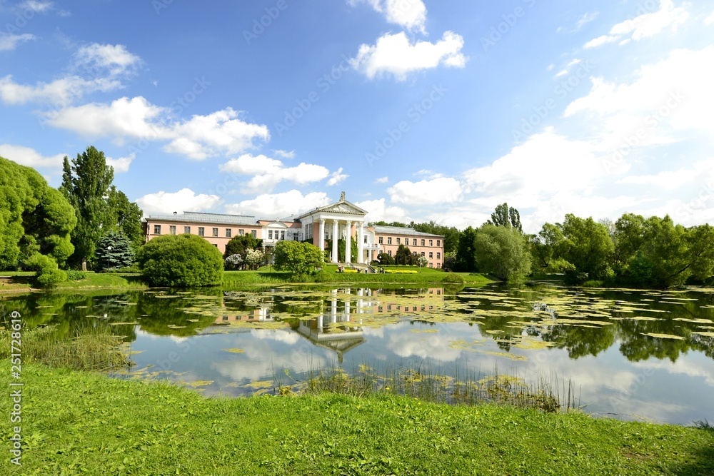 Lake and Park building in the morning	