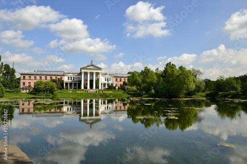 Lake and Park building in the morning	