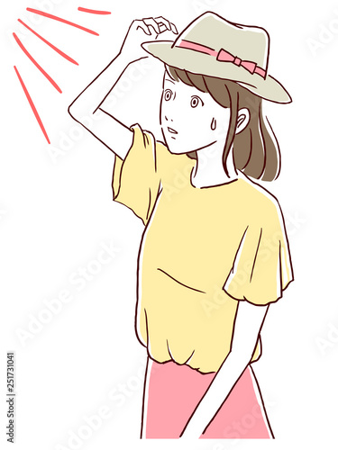 日焼けを気にする女性