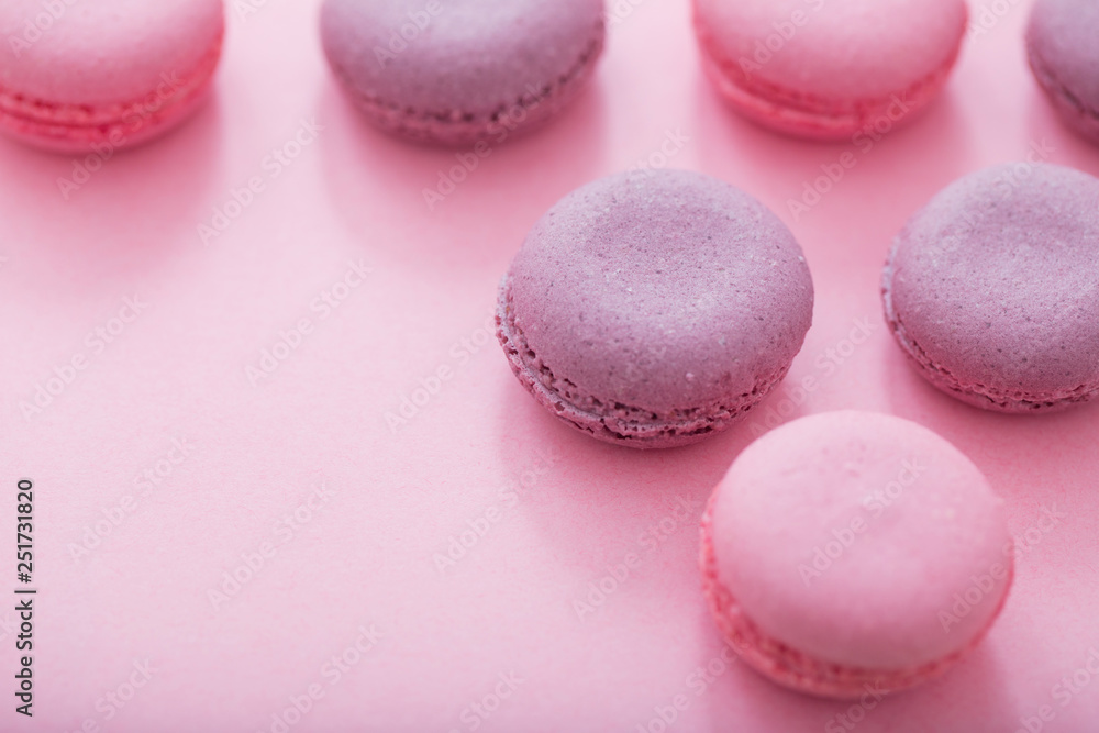 Obraz premium pink macaroons on pink background