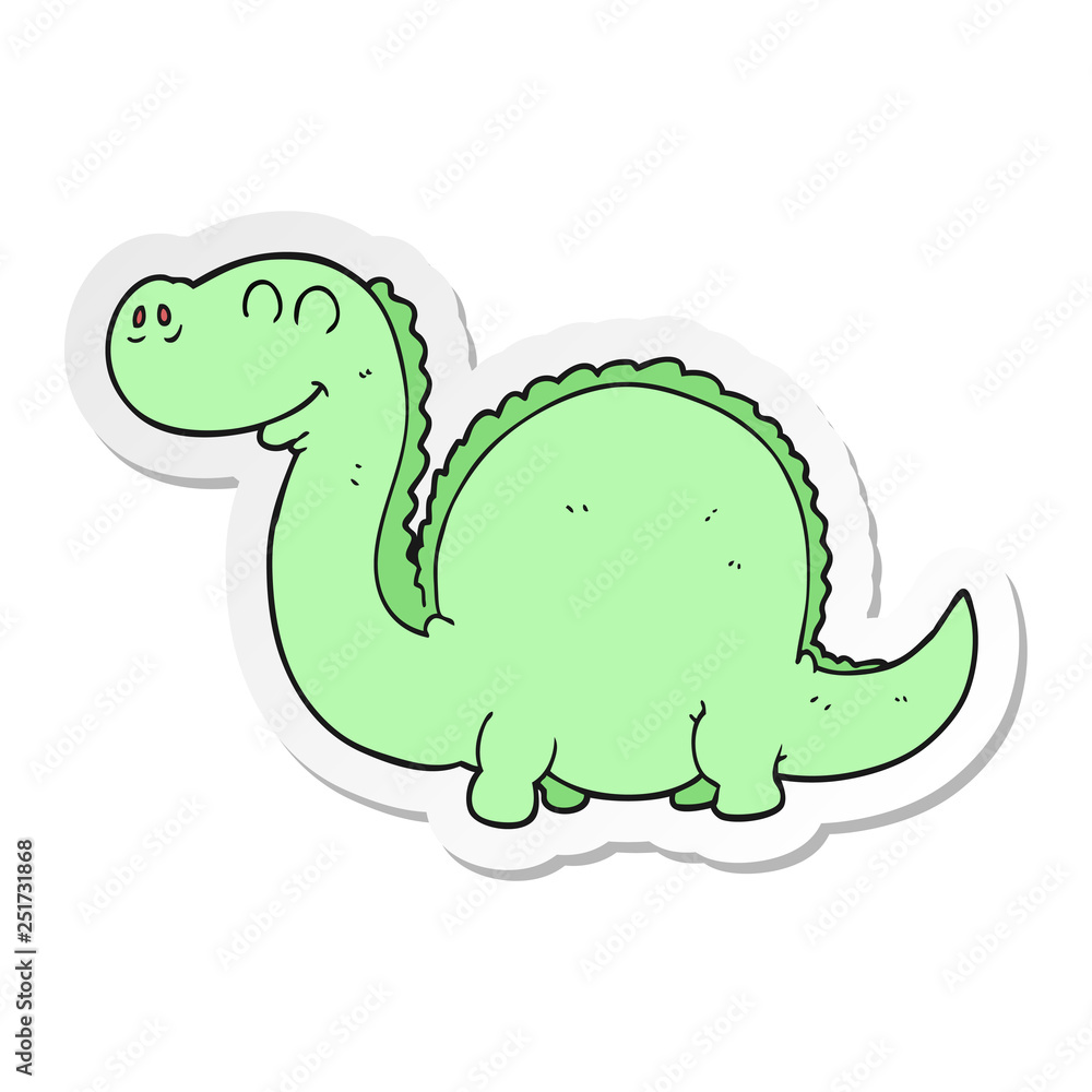 Naklejka premium sticker of a cartoon dinosaur