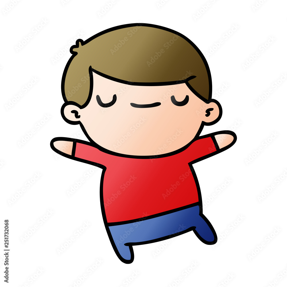 gradient cartoon of a kawaii cute boy gradient cartoon of a kawaii cute boy
