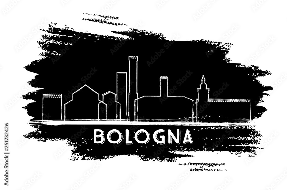 Bologna Italy City Skyline Silhouette. Hand Drawn Sketch.