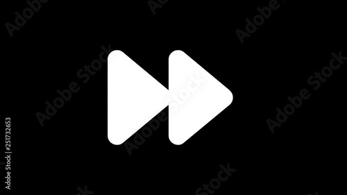 From the Glitch effect arises forward symbol. Then the TV turns off. Alpha channel Premultiplied - Matted with color black