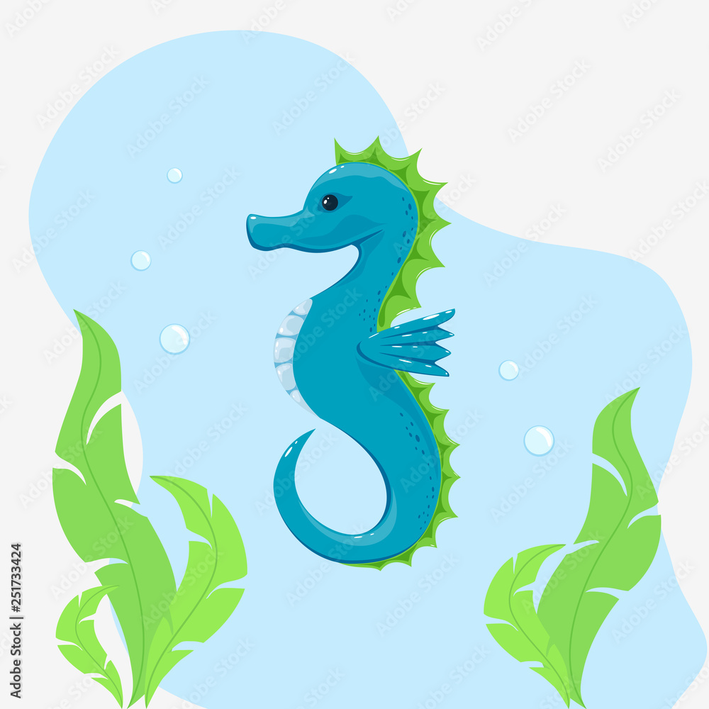 Obraz premium Sea Horse Under Water