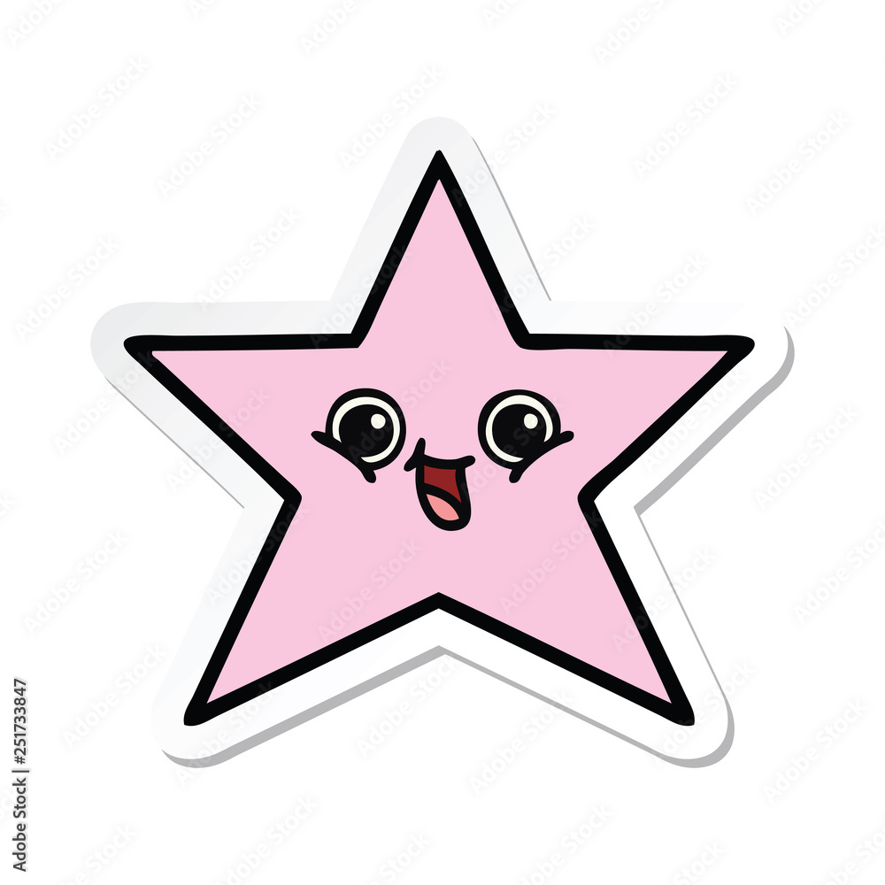 sticker of a cute cartoon star fish sticker of a cute cartoon star fish