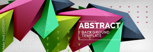 3d polygonal shape geometric background, triangular modern abstract composition