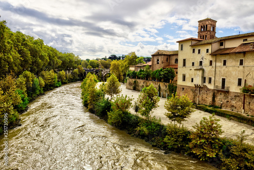 Rome cityscape - River in Rome, Italy, Travel Europe