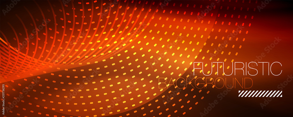 Glowing light particles in dark neon space, magic glow shiny abstract background Glowing light particles in dark neon space, magic glow shiny abstract background