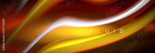Fluid colors mixing glowing neon wave background, holographic texture