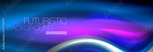 Fluid colors mixing glowing neon wave background, holographic texture