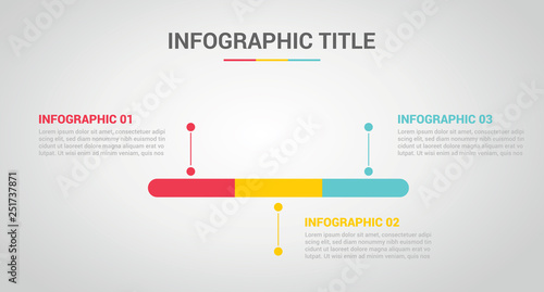 timeline infographic with 3 step for process horizontal - vector illustration