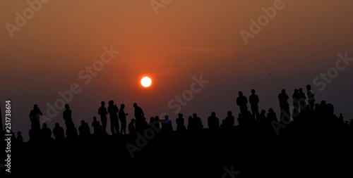 Sunset with people
