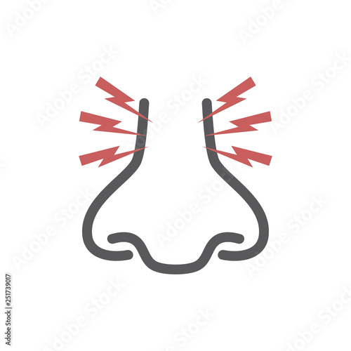 Itchy Nose. Vector icon for web graphic.