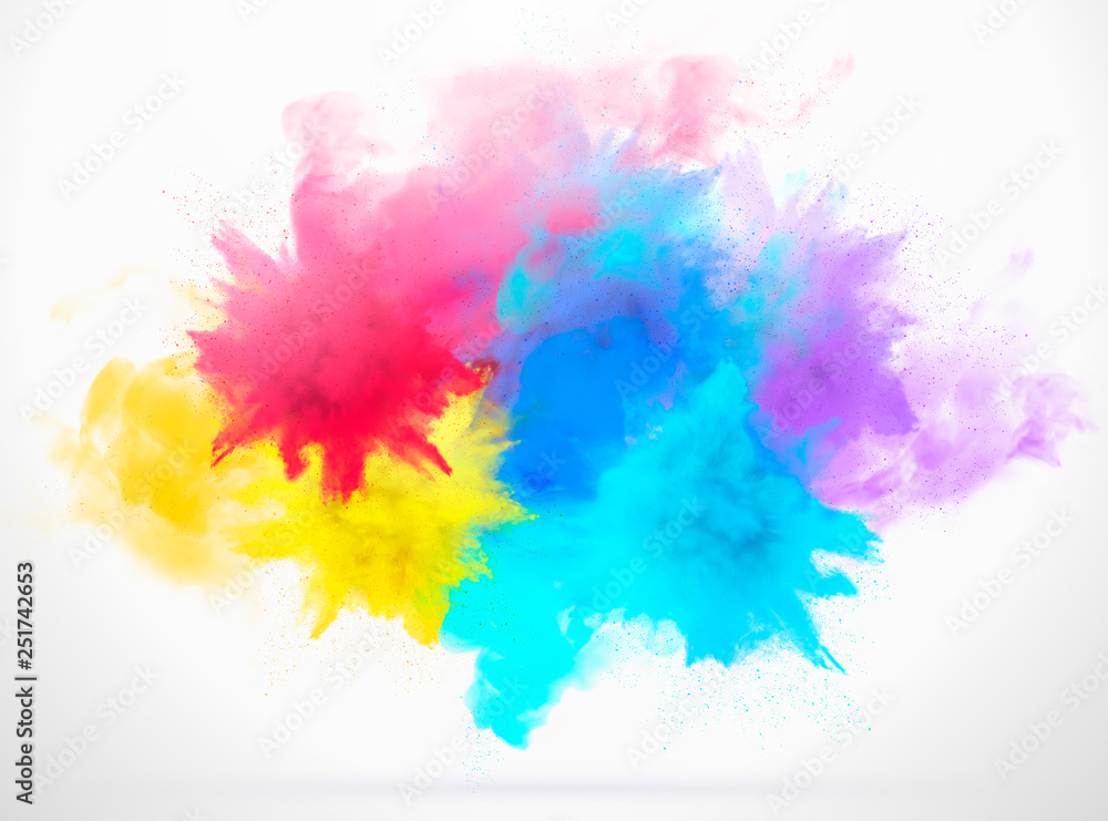 Exploding colorful powder effect Exploding colorful powder effect
