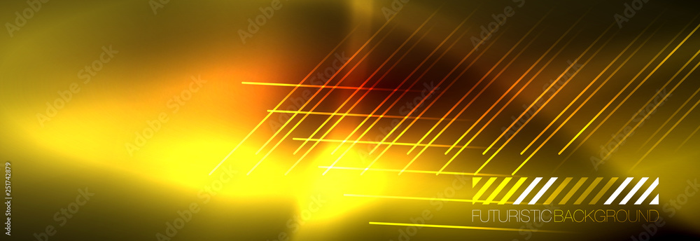 Neon glowing techno lines, hi-tech futuristic abstract background template with lines Neon glowing techno lines, hi-tech futuristic abstract background template with lines