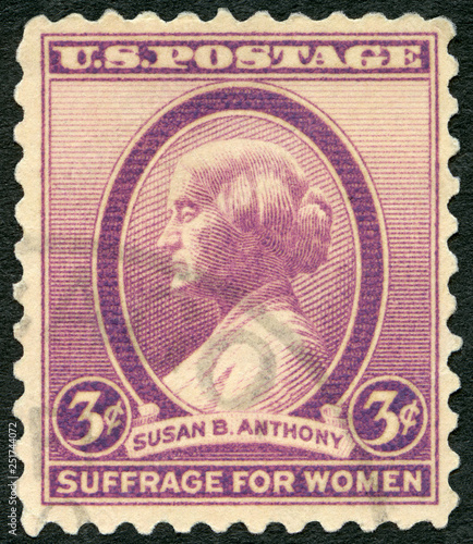 USA - 1936: shows portrait Susan Brownell Anthony (1820-1906), social reformer and rights activist photo