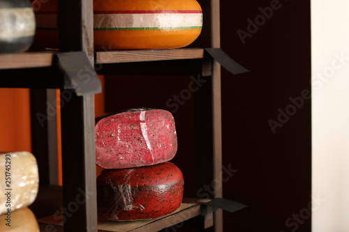 Assortment of tasty cheese ...