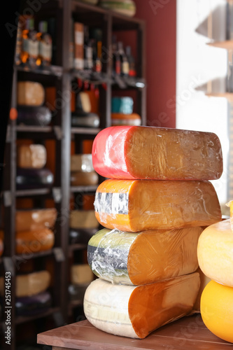 Assortment of tasty cheese ...