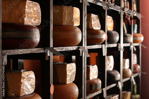 Assortment of tasty cheese ...