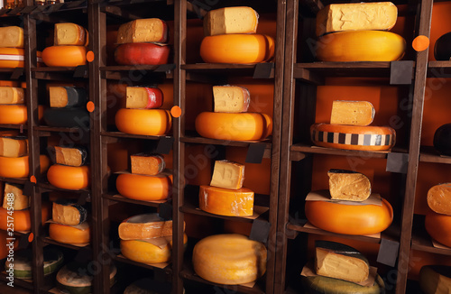 Assortment of tasty cheese ...