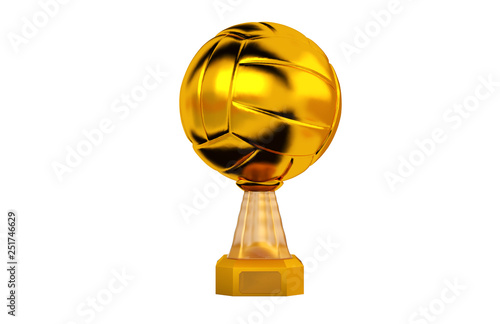 Front view of Volleyball Gold Trophy