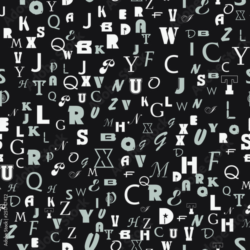 Letters, alphabet, education, school concept. Seamless vector EPS 10 pattern. Flat style