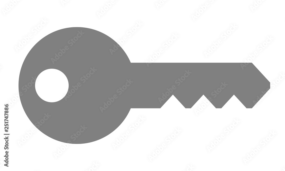 Key symbol icon - red simple, isolated - vector Key symbol icon - red simple, isolated - vector