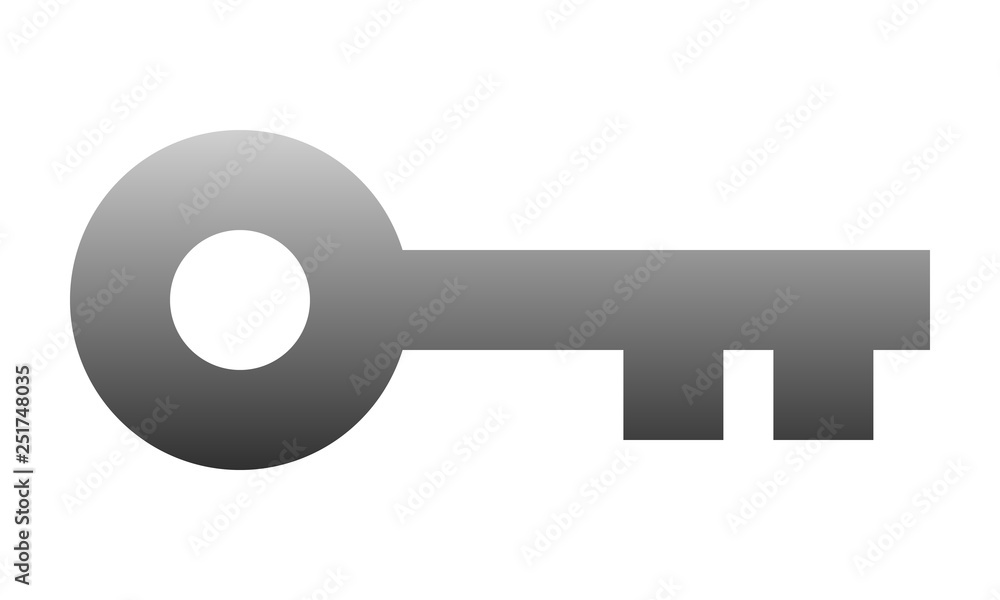 Key symbol icon - red gradient, isolated - vector Key symbol icon - red gradient, isolated - vector