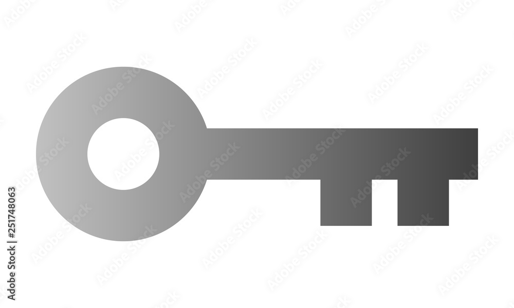 Key symbol icon - red gradient, isolated - vector Key symbol icon - red gradient, isolated - vector