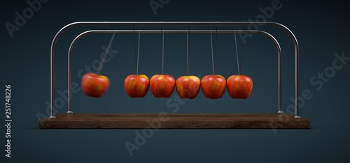 Newton's Cradle of Apples photo