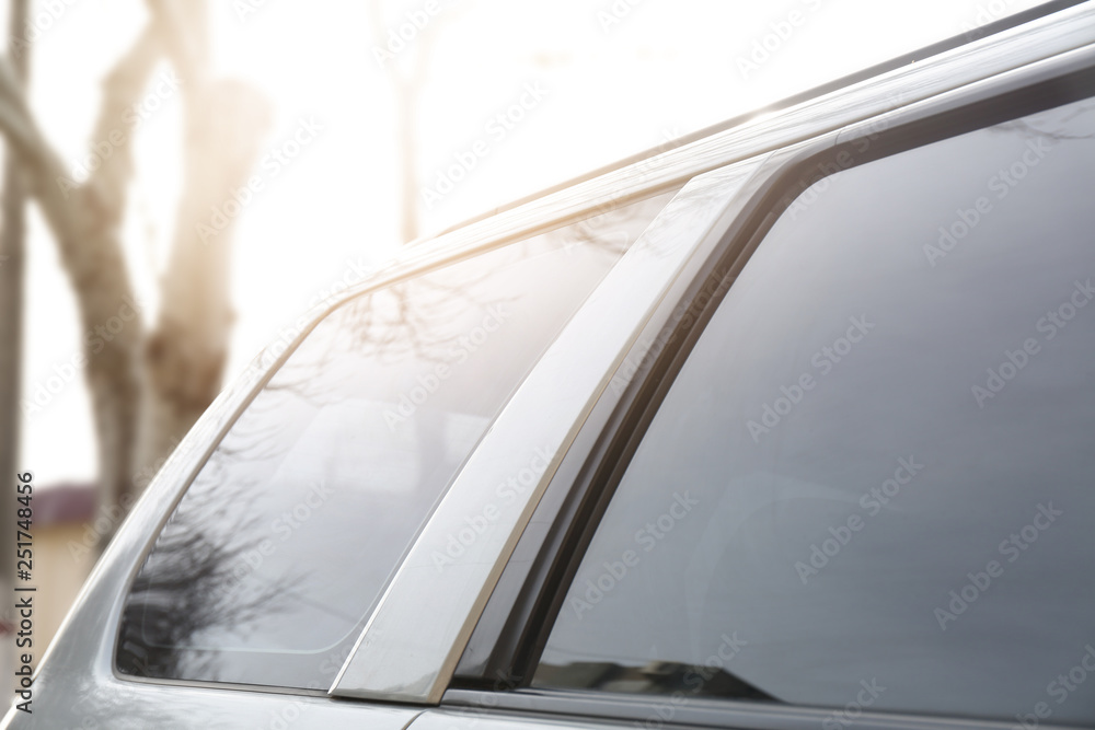 Obraz premium Modern car with clean windows, closeup