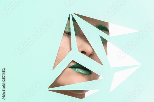 Beautiful woman with bright...