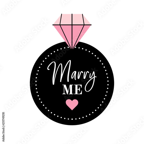 Vector wedding ring for bride marry me