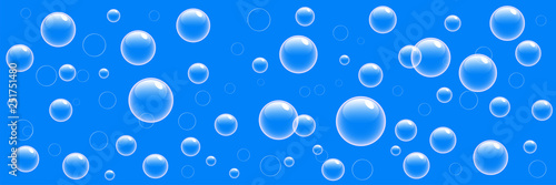 white transparent bubble on a blue background
